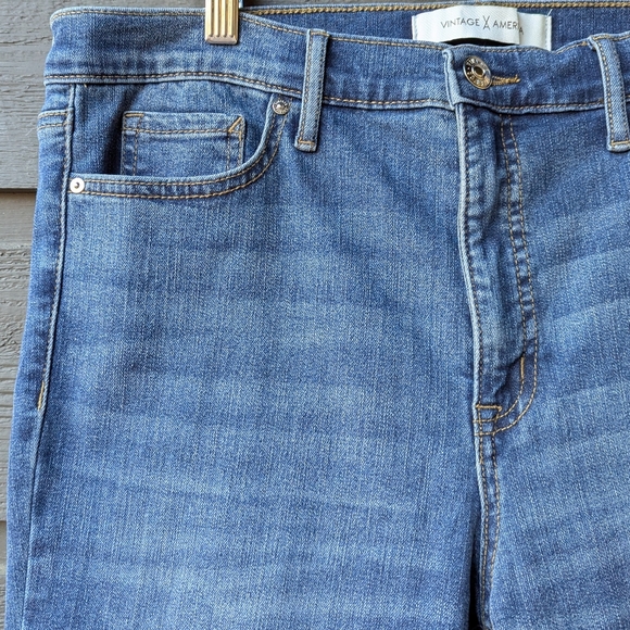 NWT Vintage America Medium Wash Stretch Denim Boot Cut Blue Jeans Size 12 - Picture 2 of 9